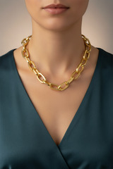 Women’s Necklace Wide Oval Link Chain – Elegant Touch