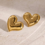 Gold Shape Heart Earrings
