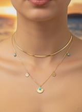 Women’s Necklace Double Layer Turquoise Pendant