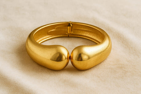 Modern Gold Curved Design Bracelet