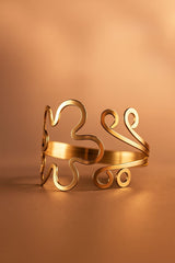 Solid Gold Bracelet with Elegant Floral Design