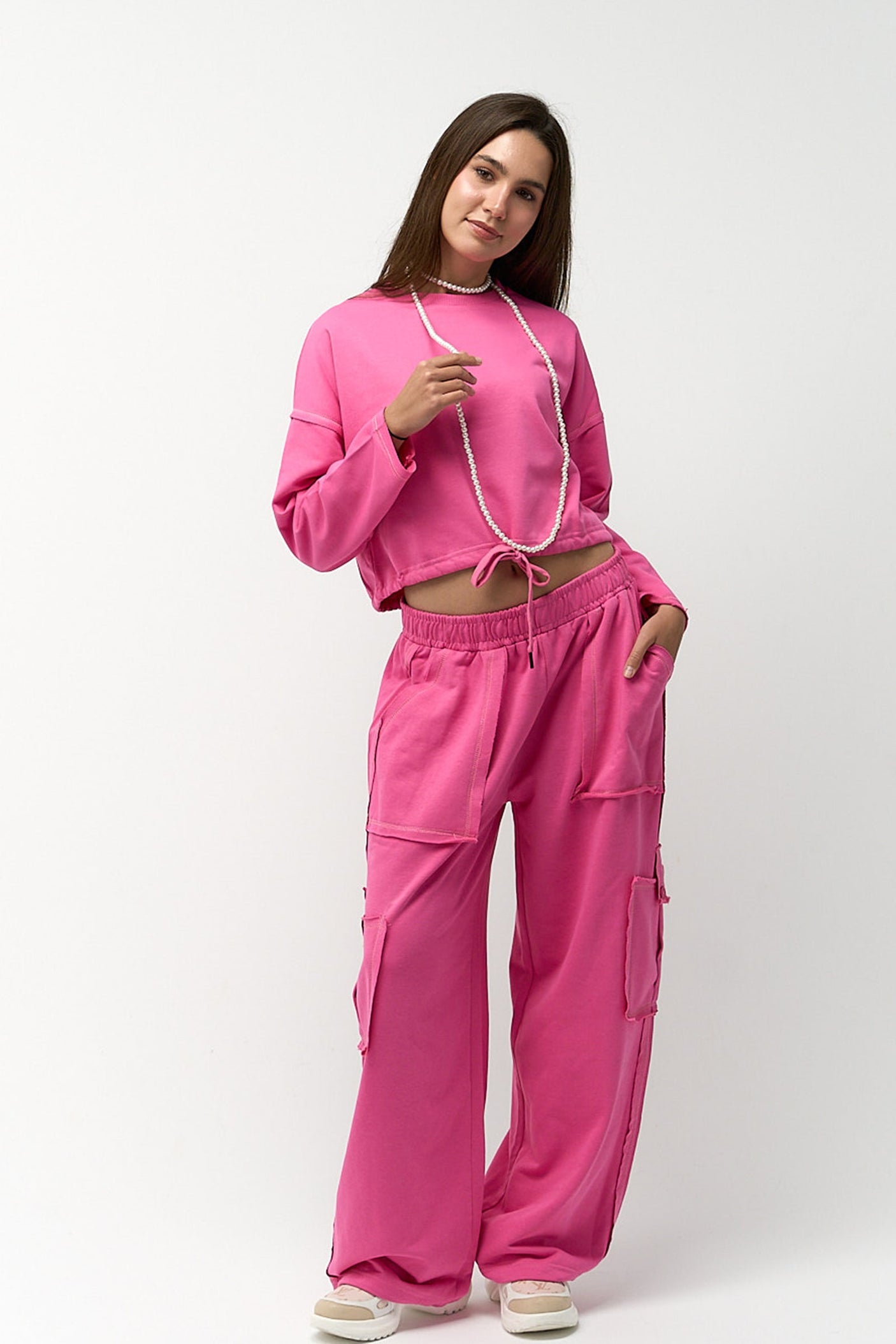 Carina - Cropped Plain Lounge Sweatshirt