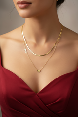 Women’s Necklace Layered Heart Pendant Snake Chain