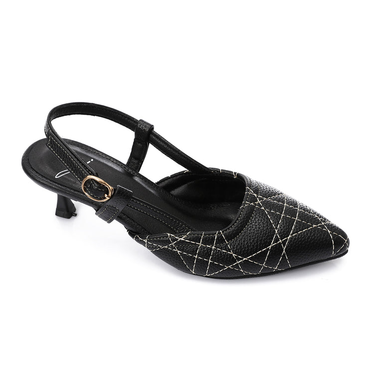 Mr Joe - Black Slingback Kitten Heels – Elegant & Comfortable for Any Occasion - 3020