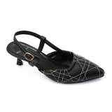 Mr Joe - Black Slingback Kitten Heels – Elegant & Comfortable for Any Occasion - 3020