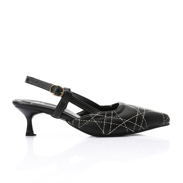 Mr Joe - Black Slingback Kitten Heels – Elegant & Comfortable for Any Occasion - 3020