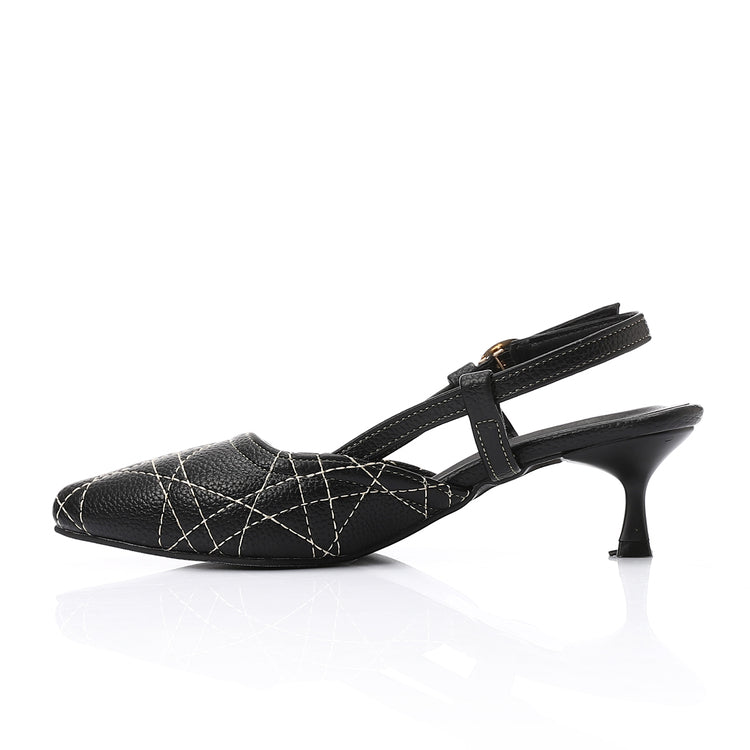 Mr Joe - Black Slingback Kitten Heels – Elegant & Comfortable for Any Occasion - 3020