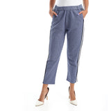 Red circle -  - Trousers with elastic waist and stripe