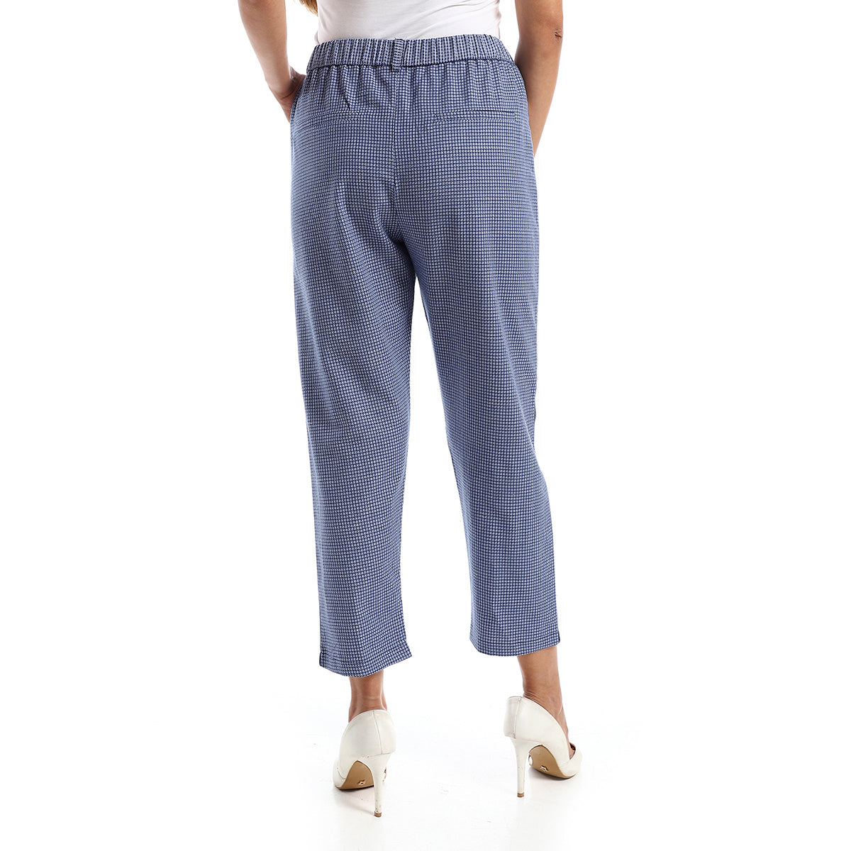 Red circle -  - Trousers with elastic waist and stripe