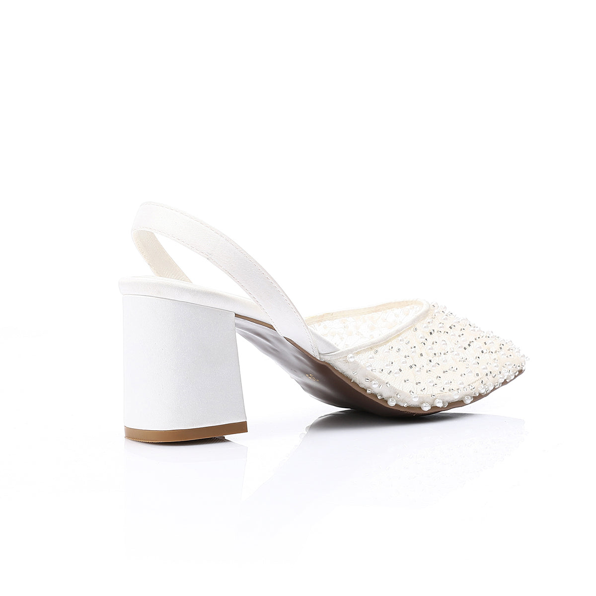 Mr Joe -  Elegant Rhinestones -Embellished Mesh Slingback Heels