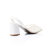 Mr Joe -  Elegant Rhinestones -Embellished Mesh Slingback Heels
