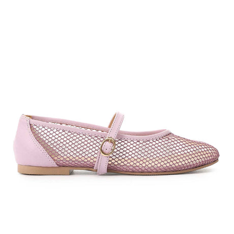 Mr Joe - Women's Purple Mesh Ballerina Flats
