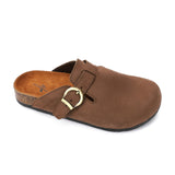 Mr Joe -  Suede Clog Sandals with Buckle