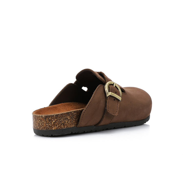Mr Joe -  Suede Clog Sandals with Buckle