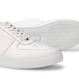 Brio - Men’s White Sneakers with Grey Mesh Panels