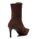 Mr Joe - Lace Up And Zipper Closure Pointed Toecap Ankle Boots