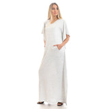 Red circle -  Wide Sleeves V Neck Slip On Kaftan