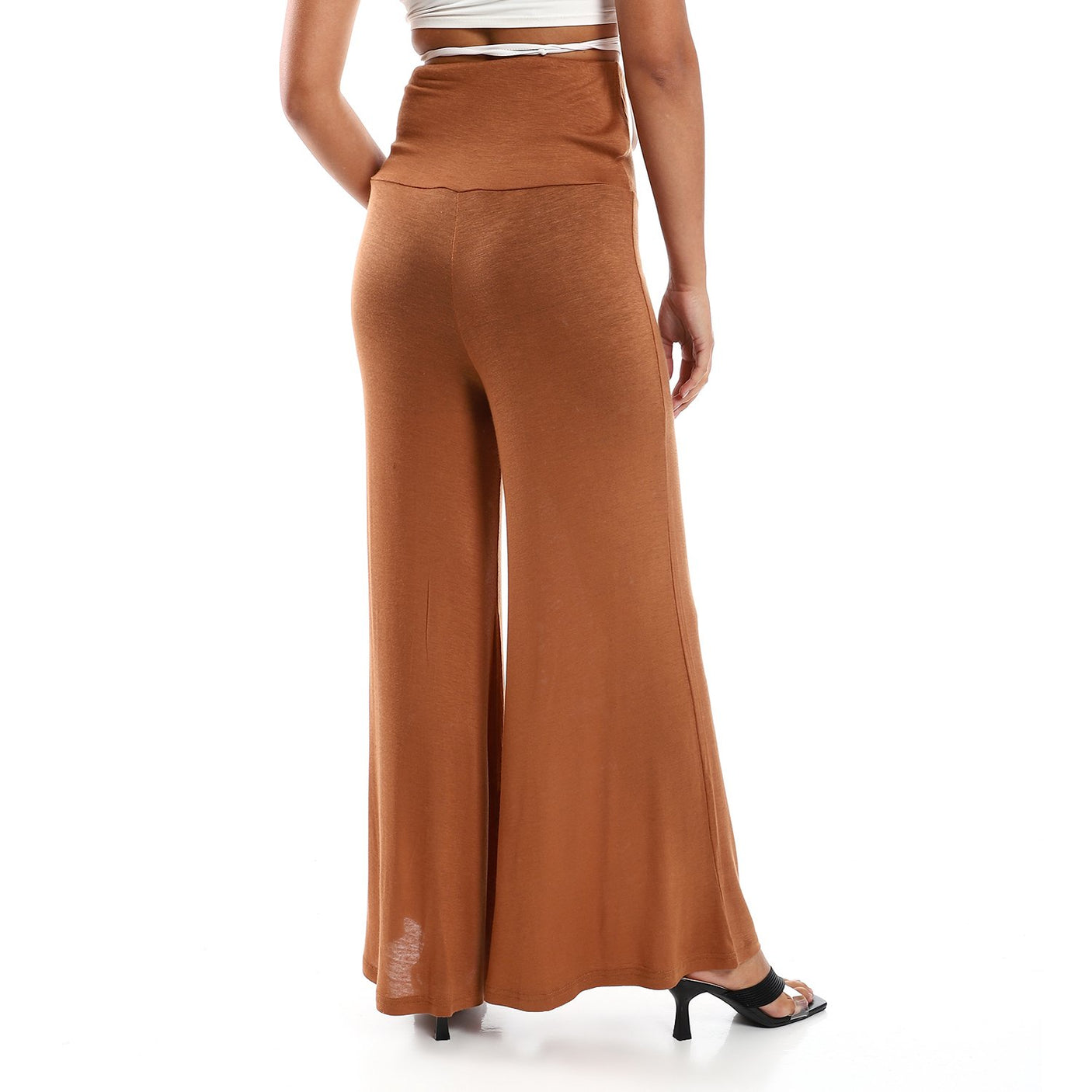 Red circle -  Solid Pattern Flare Fit Pants