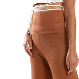 Red circle -  Solid Pattern Flare Fit Pants