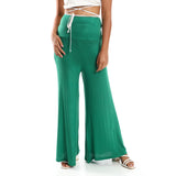 Red circle -  Solid Pattern Flare Fit Pants