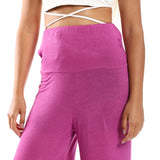 Red circle -  Solid Pattern Flare Fit Pants