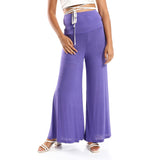 Red circle -  Solid Pattern Flare Fit Pants