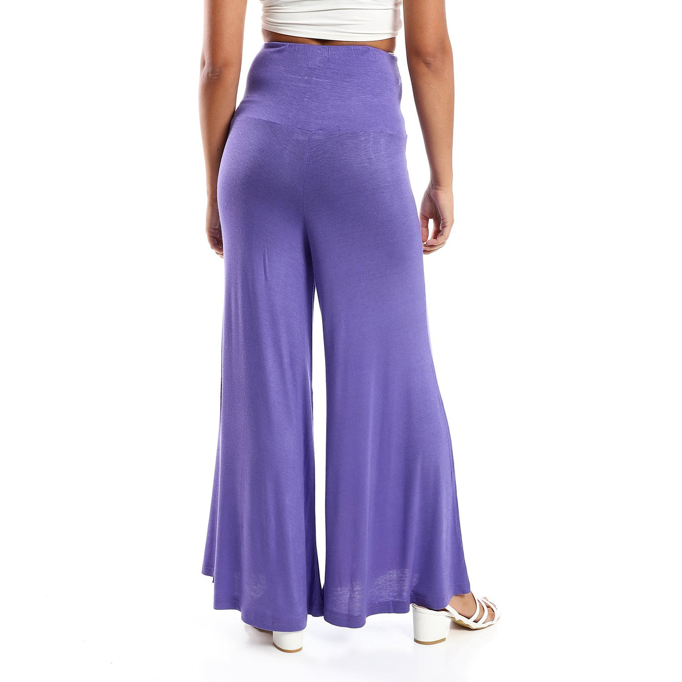 Red circle -  Solid Pattern Flare Fit Pants