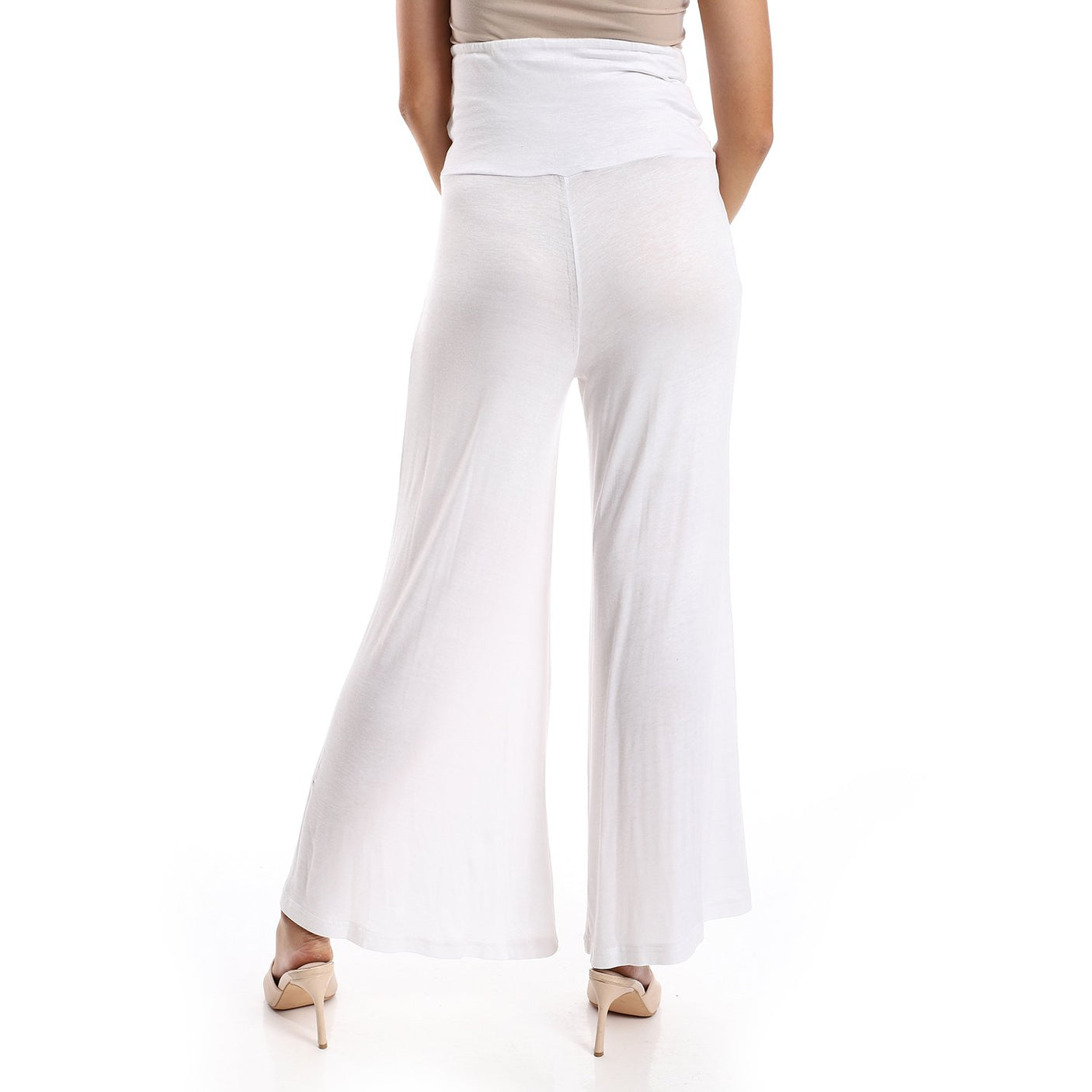 Red circle -  Solid Pattern Flare Fit Pants
