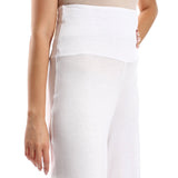 Red circle -  Solid Pattern Flare Fit Pants