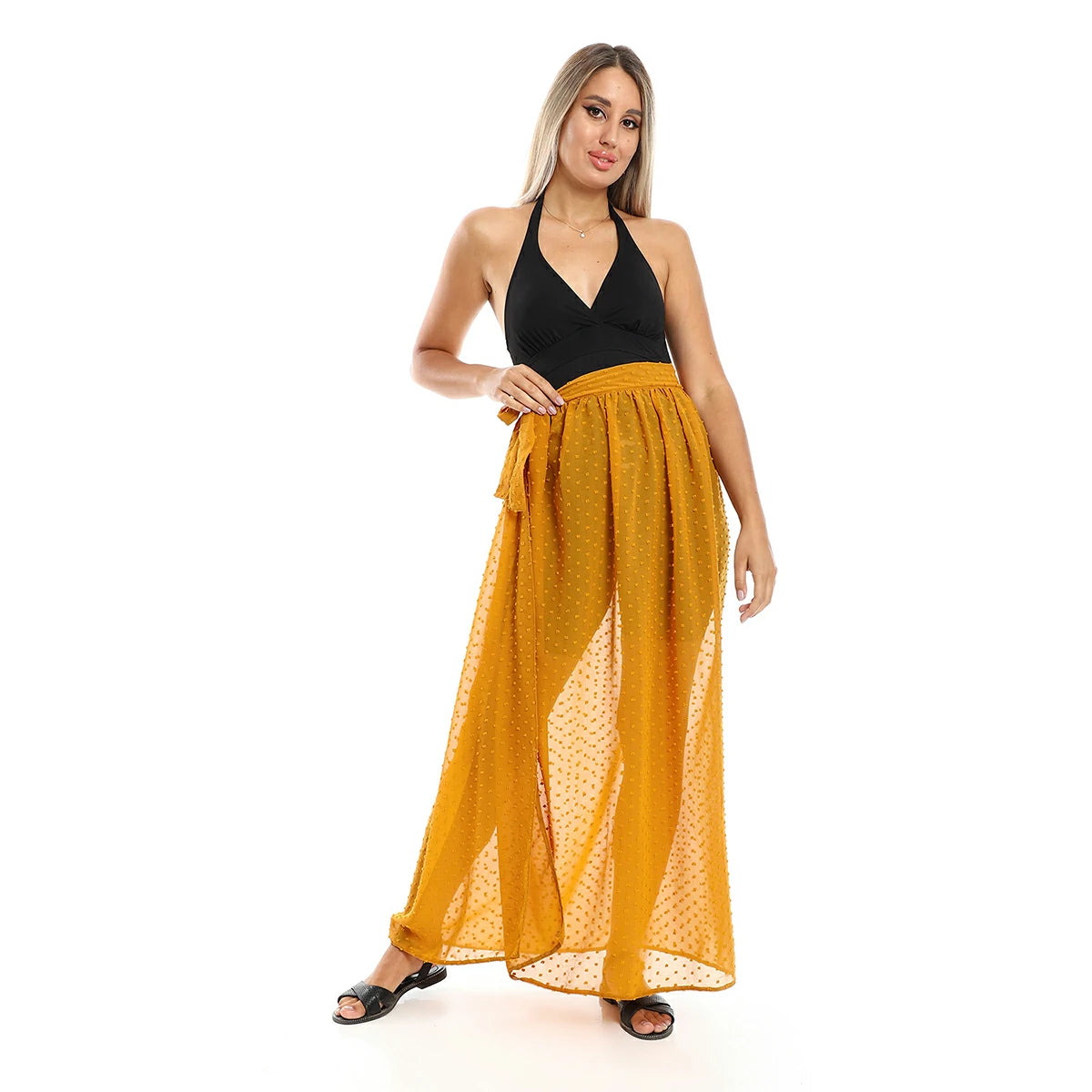 Red circle -  - Wrapped Up Self Stitches Cover-Up - Mustard