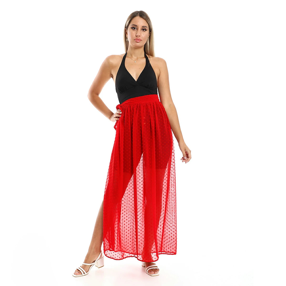 Red circle -  - Wrapped Up Self Stitches Cover-Up - Mustard