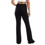 Red circle -  Flare Fit Black Solid Pants