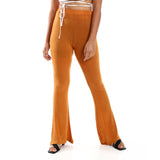 Red circle -  Flare Fit Black Solid Pants
