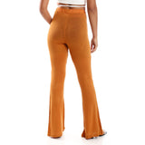 Red circle -  Flare Fit Black Solid Pants