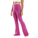 Red circle -  Flare Fit Black Solid Pants