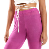 Red circle -  Flare Fit Black Solid Pants