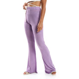 Red circle -  Flare Fit Black Solid Pants