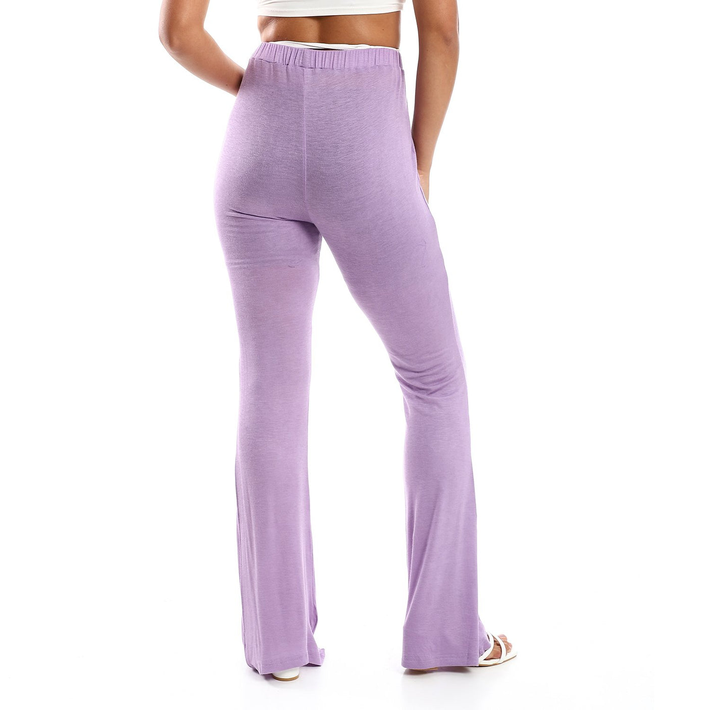 Red circle -  Flare Fit Black Solid Pants