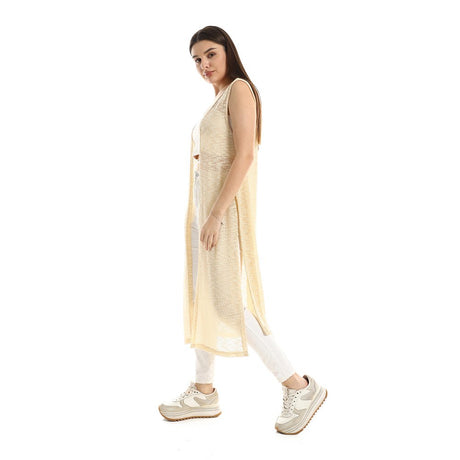 Red circle -  Patterned Slip On Cotton Cardigan