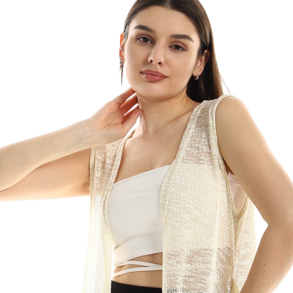 Red circle -  Patterned Slip On Cotton Cardigan