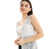 Red circle -  Patterned Slip On Cotton Cardigan