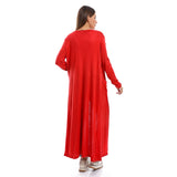 Red circle -  - Slip On Open Neckline Cardigan - Red