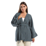 Red circle -  - Women's open jacket with wide sleeves