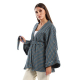 Red circle -  - Women's open jacket with wide sleeves