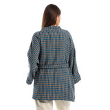 Red circle -  - Women's open jacket with wide sleeves