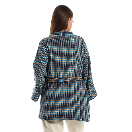 Red circle -  - Women's open jacket with wide sleeves