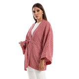Red circle -  - Women's open jacket with wide sleeves