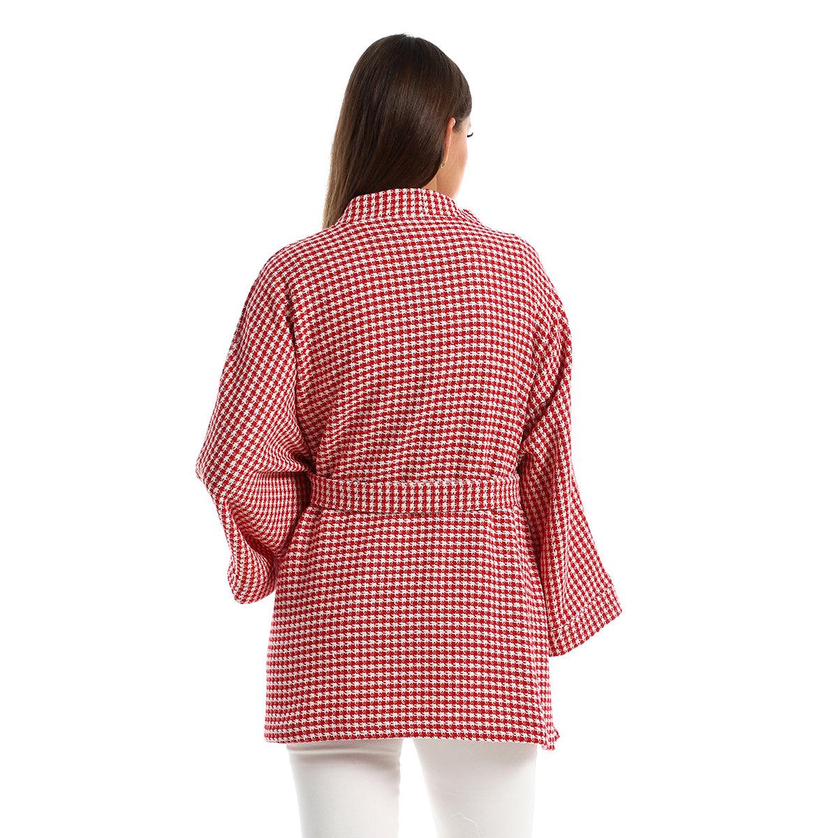 Red circle -  - Women's open jacket with wide sleeves