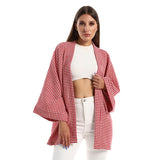 Red circle -  - Women's open jacket with wide sleeves