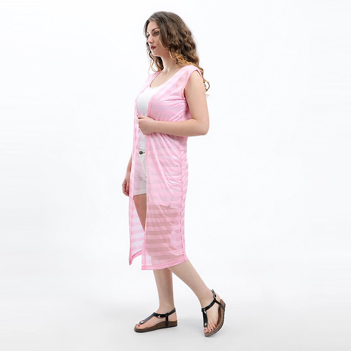 Red circle -  - Cheer Sleeveless Cardigan - Pink